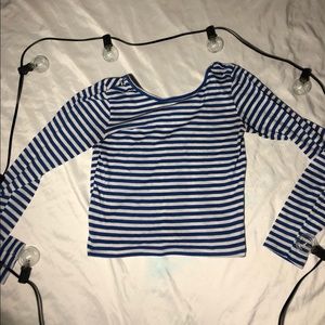 Stripped blue and white long sleeve top